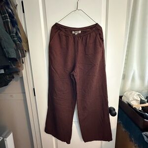 Flax Wide-Leg Wool Pants in Petite
